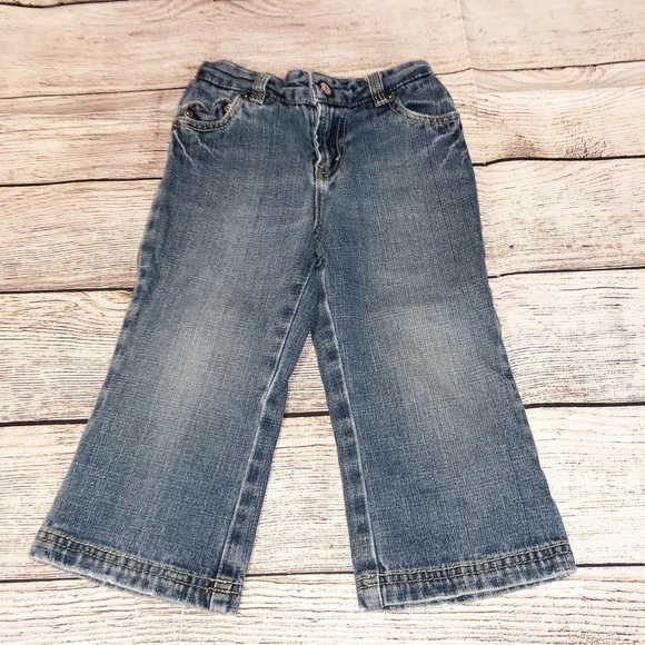 Levi’s Valentines Day Love Heart Pocket Jewel Infant Bootcut Jeans Size 24 M - Picture 1 of 8